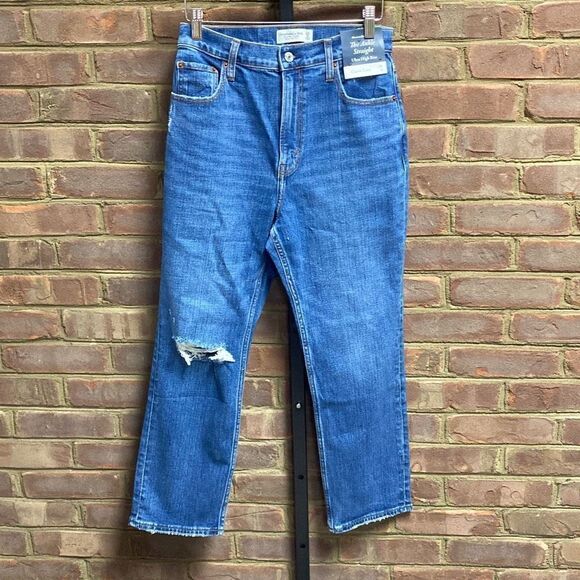 Abercrombie & Fitch The Ankle Straight Ultra High Rise Curve Love Size 6 Short - Picture 2 of 6